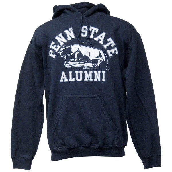 navy long sleeve hooded sweatshirt Penn State Alumni with Nittany Lion Shrine